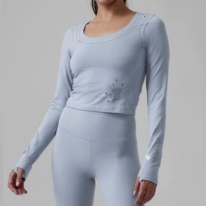 Athleta Cropped eyelet top